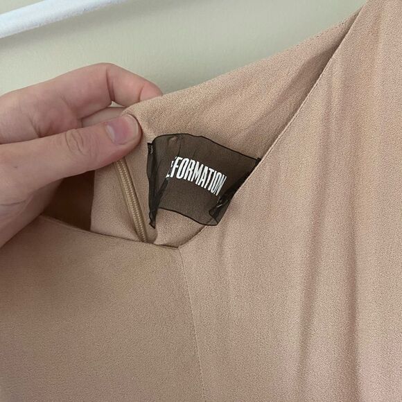 Reformation Long Full Length Maxi Dress in Nude Tan color size XS worn once - Picture 2 of 3